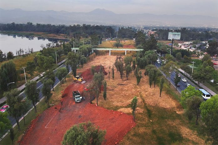 Site of the controversial bridge in Xochimilco