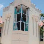 A bullet-ridden home in El Aguaje, Michoacán.