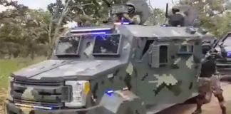 Armored vehicle that appeared in one of the cartel's videos is believed to be a modified Ford F-250 Super Duty XLT.