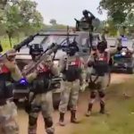 A screenshot from the video of the cartel convoy.