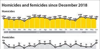 Monthly intentional homicide and femicide figures