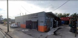 The auto parts business where former governor Duarte was arrested.