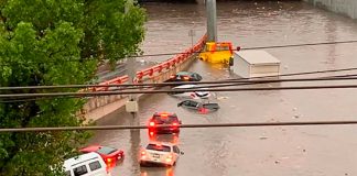 Flooding in Nuevo León on Sunday.