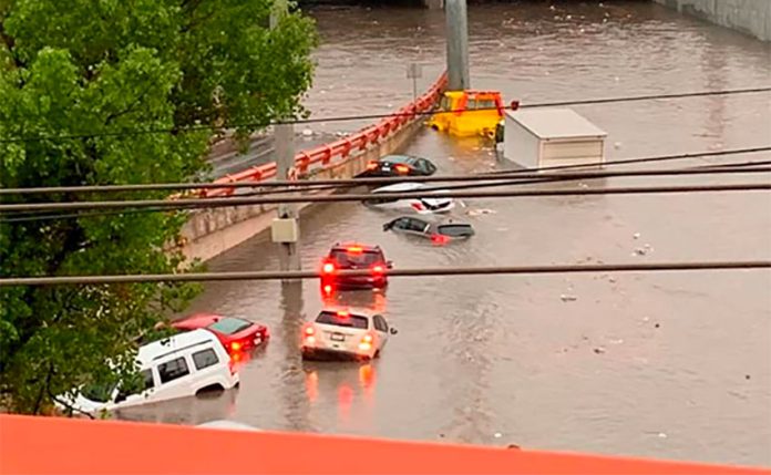 Flooding in Nuevo León on Sunday.