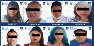 The eight people believed to be part of a kidnapping gang.