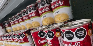 These Campbell's soup cans sport up to three warning labels.