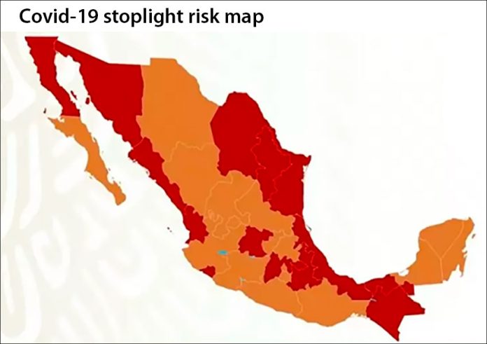 Next week's stoplight risk map.