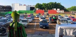 Parishioners at Sunday's Mass in Cuernavaca.
