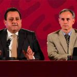 Governor Mendoza and López-Gatell at a meeting in May