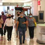 Shopping centers were busy after they reopened in Mexico City on Wednesday.