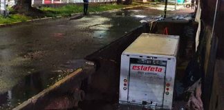 Sinkhole halts deliveries.