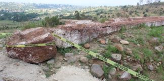The Texcoco archaeological site that was damaged this week.