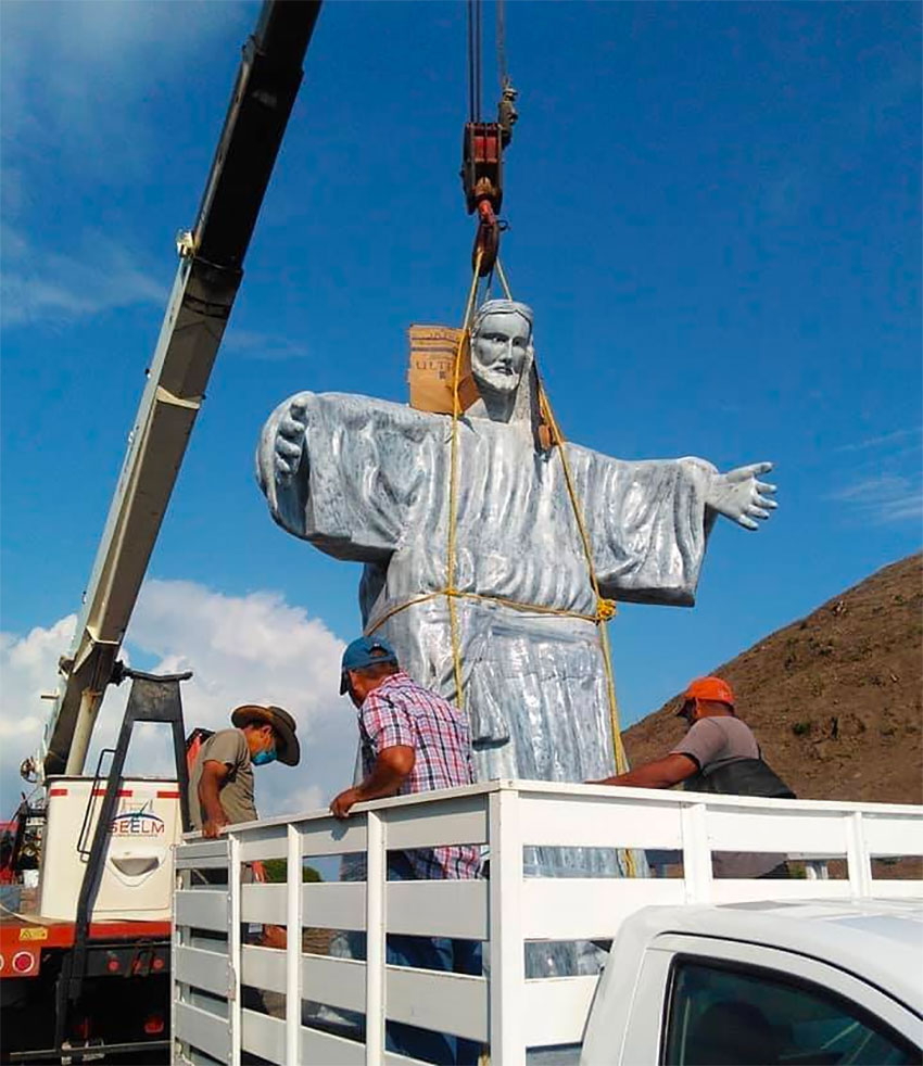 The concrete statue of Christ the Redeemer.