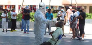 Coronavirus testing in Acapulco.