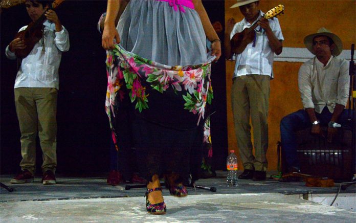 A dancer zapateando in Veracruz. It's not the same online.