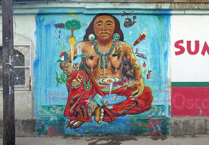 'Not Alone,' a 2017 street mural by several gallery members to commemorate that year's earthquake in Chiapas.