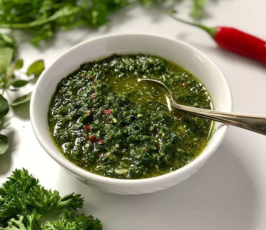 The classic Argentinian chimichurri sauce.