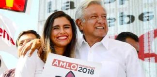 Aguilar and López Obrador during the 2018 election campaign.