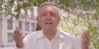 The president in one of the ad spots.