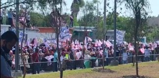 A large crowd turned up for an event Thursday in Matamoros, Tamaulipas.