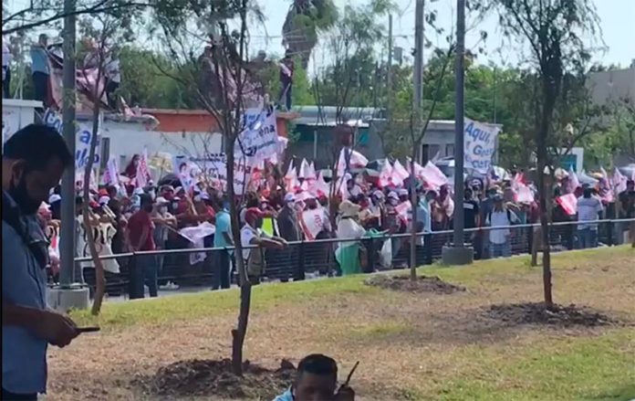 A large crowd turned up for an event Thursday in Matamoros, Tamaulipas.