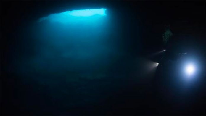 One of the cenotes found in waters between Isla Mujeres and Isla Contoy.