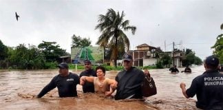 Four shelters have been opened for flood victims in Cihuatlán.