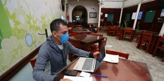 The 'study hall' at Hotel Don Nino in Oaxaca.