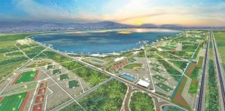 Artist's conception of the Lake Texcoco park.