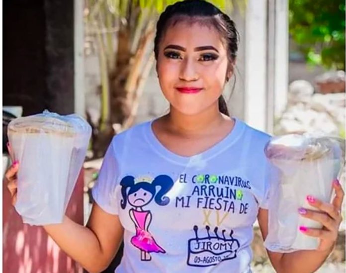 'The coronavirus ruined my 15th birthday party,' reads the t-shirt of Mérida native Jiromi, who turned the bad news into a positive experience.