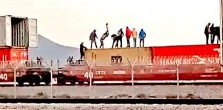 Train robbers at work.