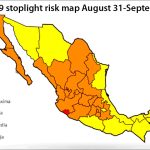 Mexico changes color as the coronavirus risk level drops in more states.