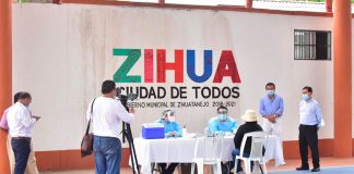 Covid-19 testing stations were set up a week ago in Zihuatanejo.