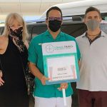 Jennifer Doncsecz and her husband arrive in Cancún.