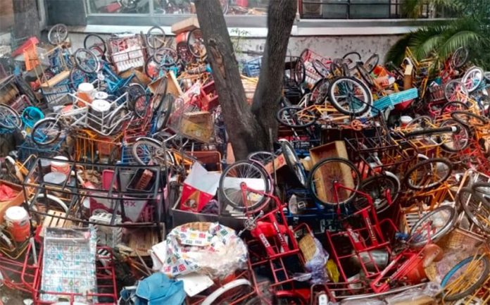 The confiscated tricycles in Miguel Hidalgo.