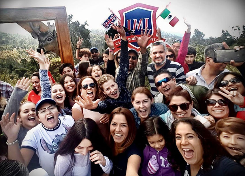 Happy parents and students at IMI College in Guadalajara.