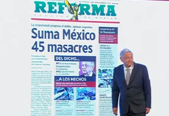 The president and Reforma's massacres story.