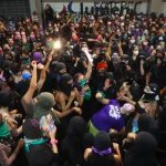 Monday's 'anti-grita' at Human Rights Commission headquarters.