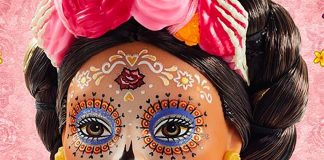 The 2020 version of the Day of the Dead Barbie doll.