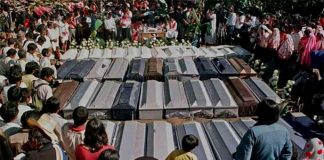 Funeral of the victims of the Chiapas massacre.