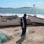 Fishboats on the beach in Baja California.