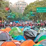 The anti-AMLO protest camp on Juárez Avenue.