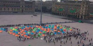 The Frenaa protest camp Wednesday in the zócalo.