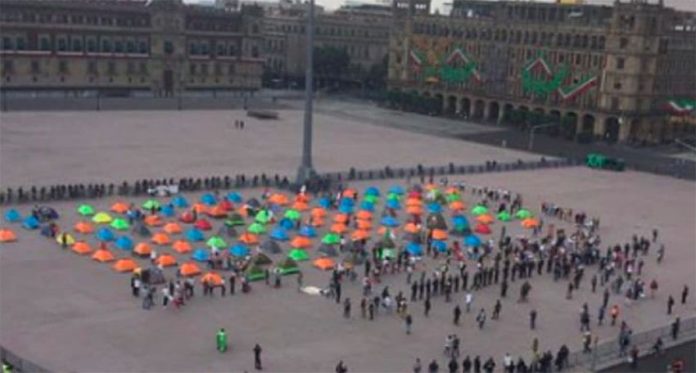 The Frenaa protest camp Wednesday in the zócalo.