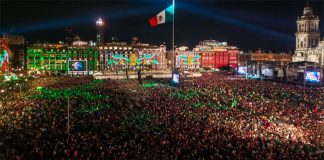 Last year's grito in the zócalo in Mexico City. This year will look rather different.