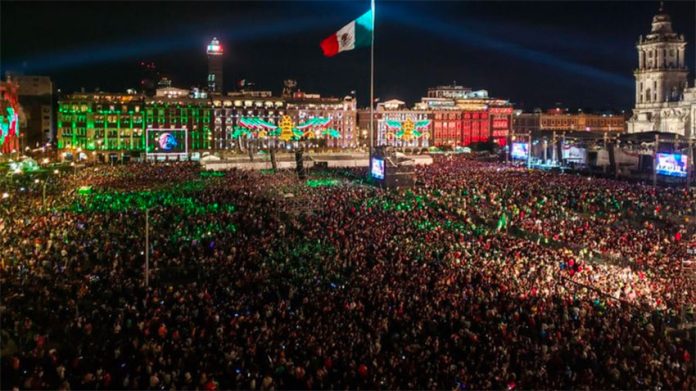 Last year's grito in the zócalo in Mexico City. This year will look rather different.