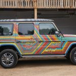 The newly-painted Mercedes SUV.