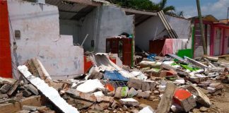 Damage caused by the September 2017 earthquake.