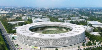 The environmentally friendly, solar-powered, state-of-the-art stadium