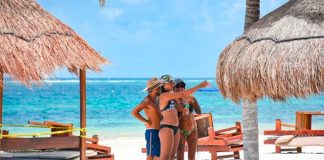 tourists on the beach